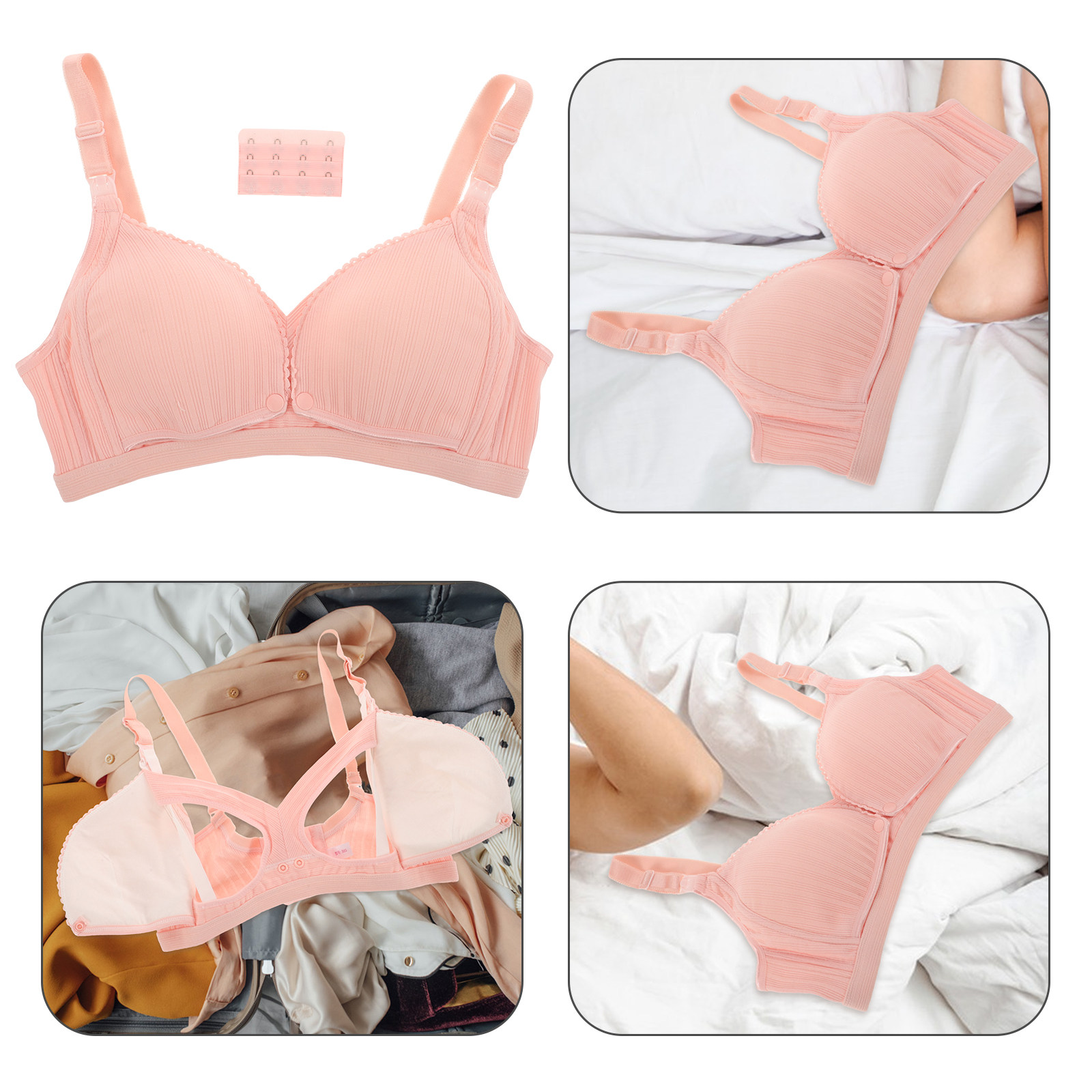 Nursing Bra Clip - Reggiseno da Allattamento Wireless Rosa a